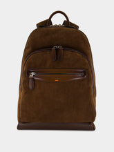 Santoni Dark Brown Suede Leather Backpack