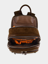 Santoni Dark Brown Suede Leather Backpack