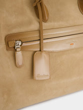 Santoni Beige Suede Weekend Travel Bag