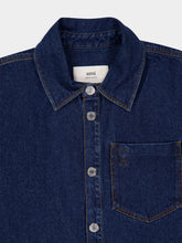 Ami Paris Indigo Blue Ami de Coeur Denim Overshirt