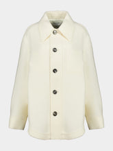 Ami Paris Ivory Boiled Wool Buttoned Jacket