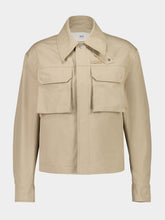 Ami Paris White Coffee Cotton Worker Jacket