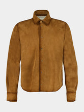 Ami Paris Cognac Ami de Coeur Suede Leather Overshirt