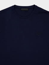 Prada Navy Blue Short-Sleeve Crew Neck Cotton Pullover