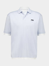 Prada Astro and White Layered Cotton Polo Shirt