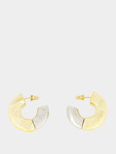 Ami Paris Gold and Silver Hammered Hoop Earrings