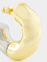 Ami Paris Gold and Silver Hammered Hoop Earrings