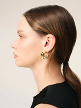 Ami Paris Gold and Silver Hammered Hoop Earrings