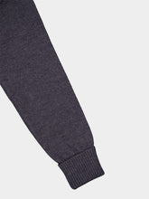 Ami Paris Grey Logo-Intarsia Wool Cardigan