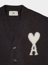 Ami Paris Dark Grey Coeur Cardigan