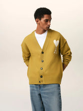 Ami Paris Havana Mustard Wool Ami de Coeur Cardigan
