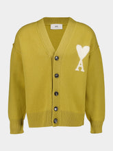 Ami Paris Havana Mustard Wool Ami de Coeur Cardigan