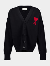 Ami Paris Black Ami de Coeur Wool Cardigan