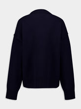 Ami Paris Night Blue Merino Wool Sweater