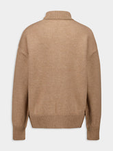 Ami Paris Camel Felted Merino Wool Sweater