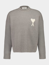 Ami Paris Grey Alpaca Ami de Coeur Crewneck Sweater
