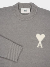 Ami Paris Grey Alpaca Ami de Coeur Crewneck Sweater