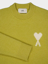 Ami Paris Lime Green Alpaca Ami De Coeur Crewneck Sweater