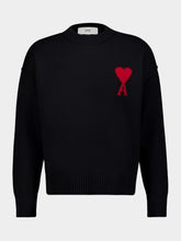 Ami Paris Black Ami De Coeur Wool Sweater