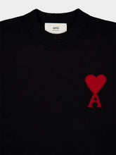 Ami Paris Black Ami De Coeur Wool Sweater