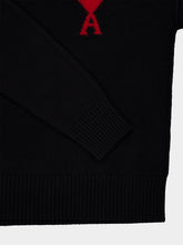 Ami Paris Black Ami De Coeur Wool Sweater