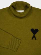 Ami Paris Bronze Wool Ami de Coeur Funnel Neck Sweater