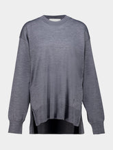 Ami Paris Carbone Grey Thin Wool Crewneck Ami De Coeur Sweater