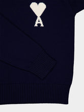 Ami Paris Blue Ami De Coeur Crewneck Sweater