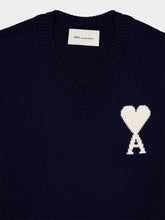 Ami Paris Blue Sleeveless Ami De Coeur Sweater