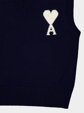 Ami Paris Blue Sleeveless Ami De Coeur Sweater