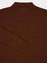 Prada Tobacco Cashmere Crew-Neck Sweater