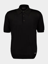 Prada Black Silk Polo Shirt