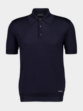 Prada Navy Blue Silk Polo Shirt