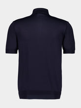 Prada Navy Blue Silk Polo Shirt