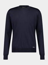 Prada Navy Blue Silk Crew-Neck Sweater