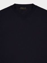 Prada Navy Blue Silk Crew-Neck Sweater