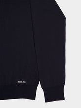 Prada Navy Blue Silk Crew-Neck Sweater