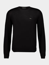 Prada Black Superfine Wool Crewneck Pullover