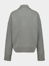 Ami Paris Grey Alpaca Ami De Coeur Polo Knit