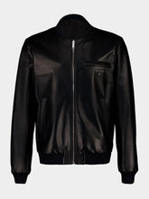 Prada Black Nappa Leather Bomber Jacket