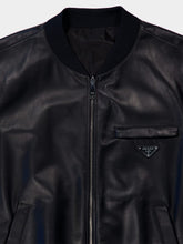 Prada Black Nappa Leather Bomber Jacket