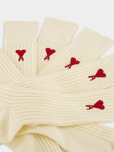 Ami Paris Pack of 3 Cream Knit Socks