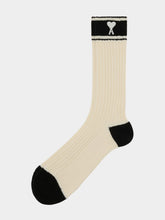 Ami Paris Beige Striped Socks