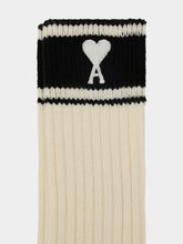 Ami Paris Beige Striped Socks