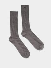 Ami Paris Off White, Grey and Black Cotton Ami de Coeur Socks Set
