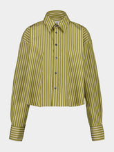 Ami Paris Khaki Cotton Cropped Oversized Shirt