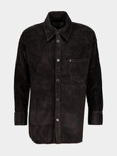 Ami Paris Anthracite Grey Cotton Corduroy Side Slit Overshirt