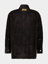 Ami Paris Anthracite Grey Cotton Corduroy Side Slit Overshirt