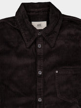 Ami Paris Anthracite Grey Cotton Corduroy Side Slit Overshirt