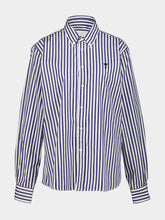 Ami Paris Royal Blue and White Striped Cotton Shirt